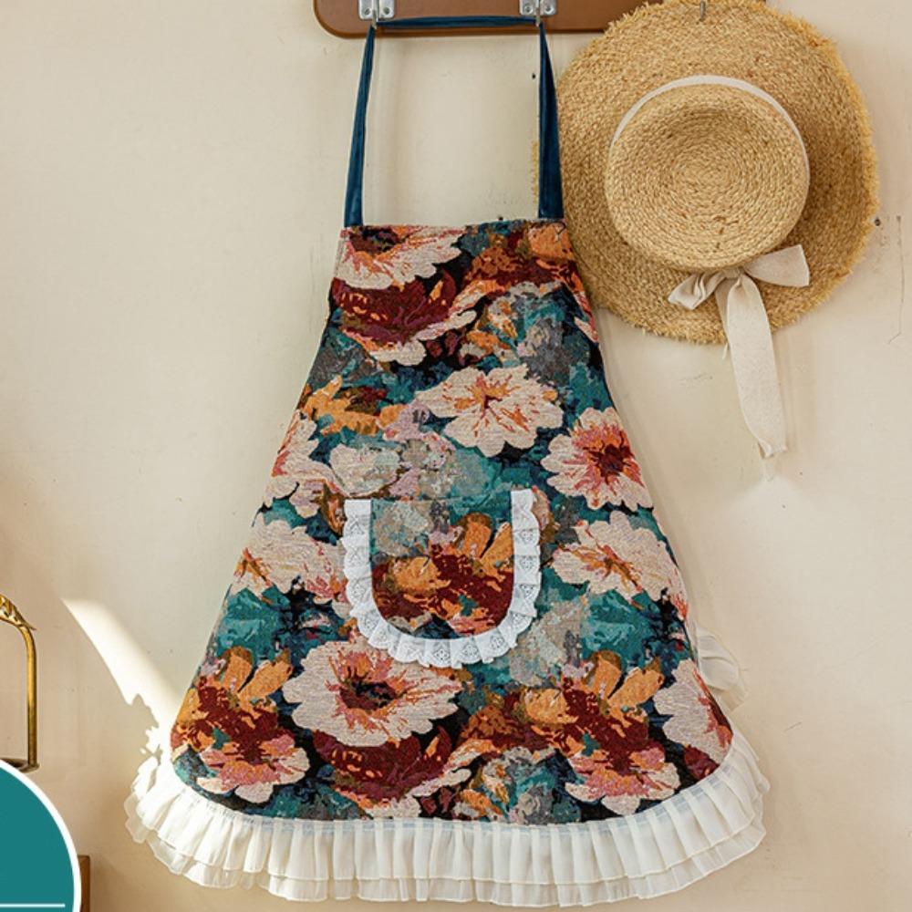 Anti Staining Kitchen Apron Stylish Hanging Neck Apron Practical Work Clothes  BBQ