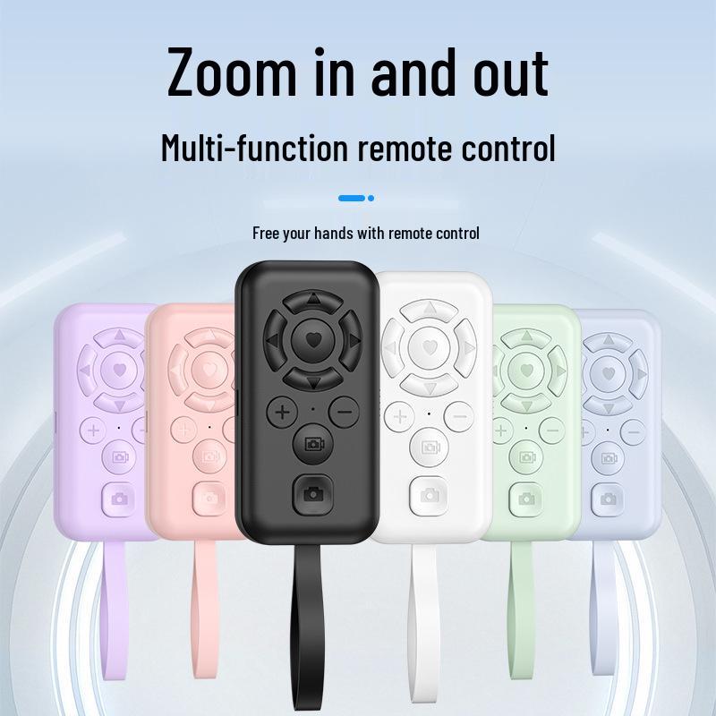 Smart Bluetooth Remote: Multifunctional Zoom, TikTok Controller, Rechargeable Phone Photography & Video Page Turner.