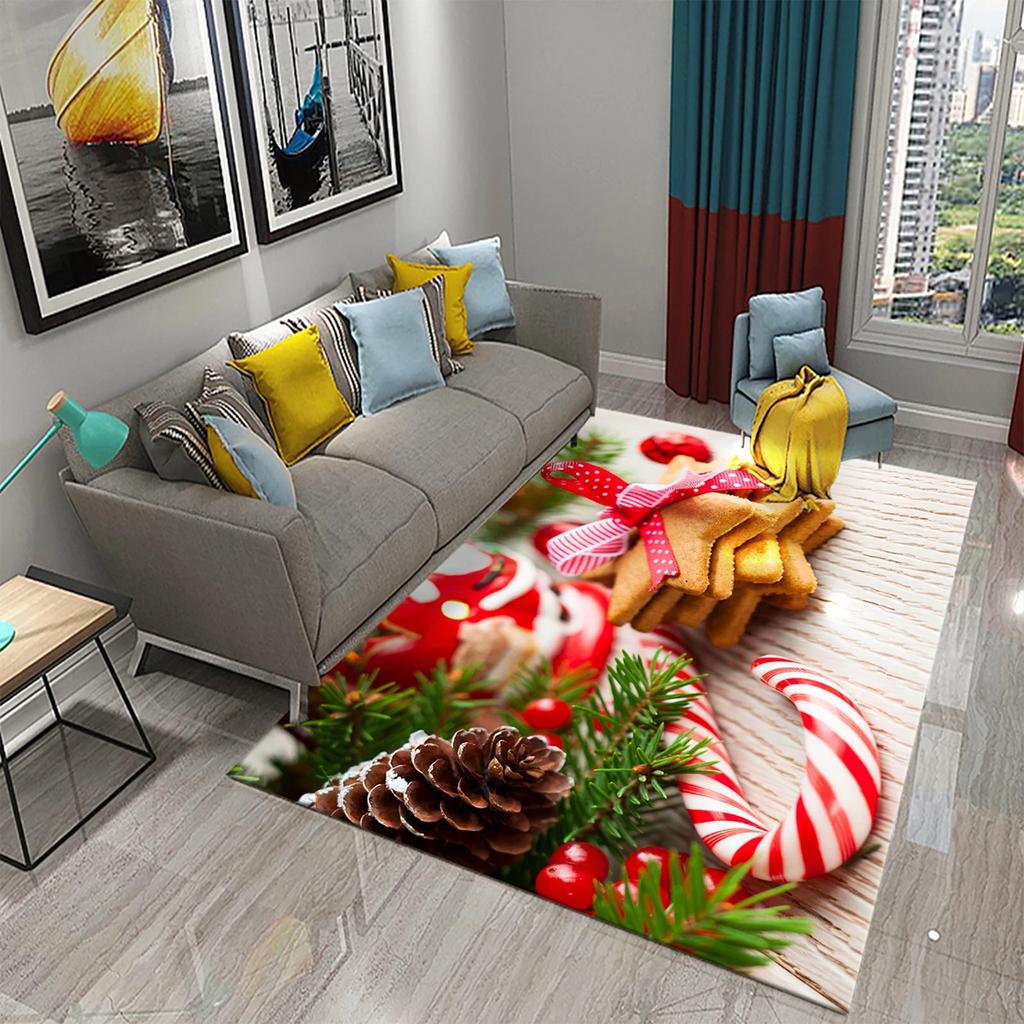 Christmas Cookies Carpet Gingerbread Man Rug Dessert Printed Rectangle Area Rugs Yoga Mats Bedroom Living Room Decor Door Mat