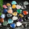 Heart-Shaped 15x19mm Natural Amethyst Agate Jade Bezel Pendant for DIY Jewelry Making