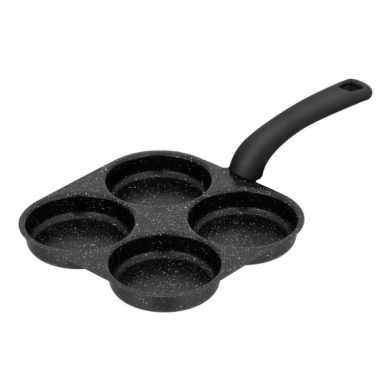 1PC 4-in-1 cast iron egg cooker, non-stick single-handle frying pan, multi-purpose kitchen gadget