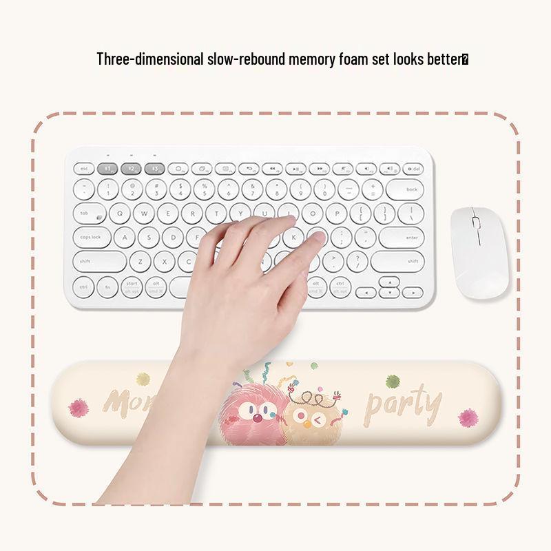 Women's Cute Monster Non-Slip Thick Wrist Rest Mouse Pad for Office or Laptop Use
