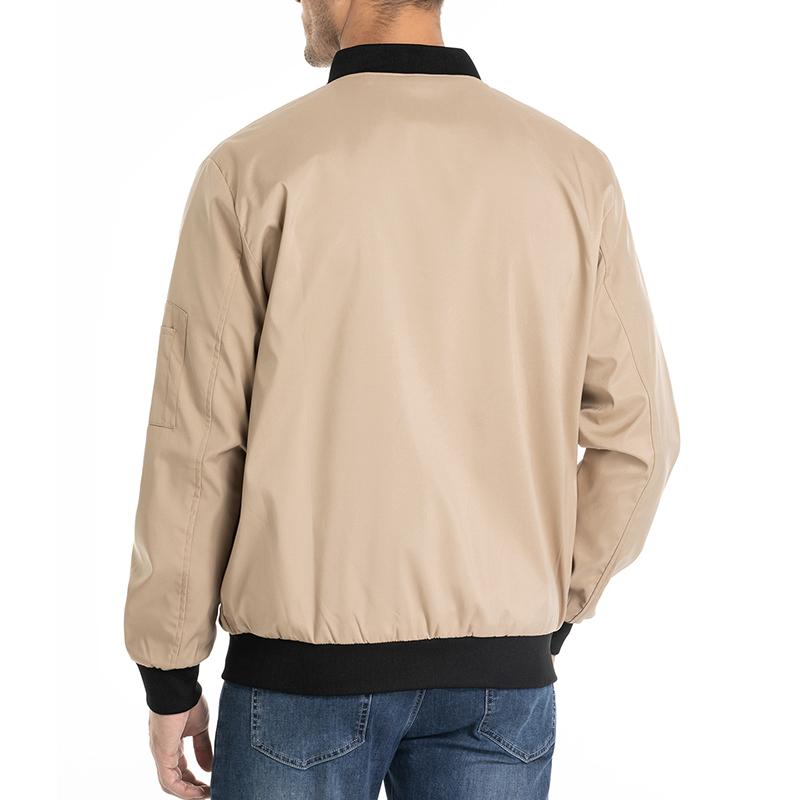 Herrenjacke Frühling und Herbst Lässig Locker Herbst Reißverschluss Verschleißfest Winddicht Leichter Mantel