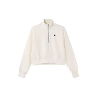 Sportswear Phoenix Fleece Embroidered Logo Half-Zip Sweatshirt Women Tops Sail-White DQ5768-133