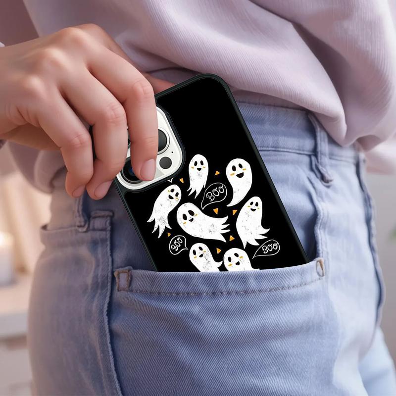 HALLOWEEN Ghost TPU Phone Case For iPhone 17 Air 15 16e 14 13 Pro Max Coque 12 11 Pro Max PLUS Cover