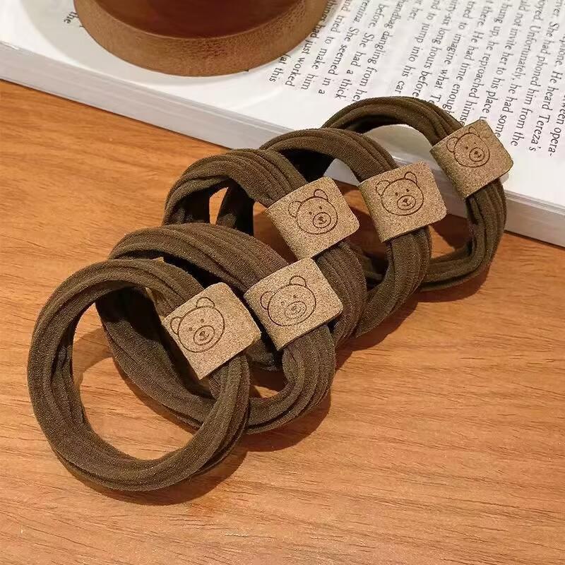 5/10pcs/set Bear Thick Stripe Simple High Elastic Hair Bands For Women Girls Hair Tie Scrunchie Rubber Bands Hair Accessories