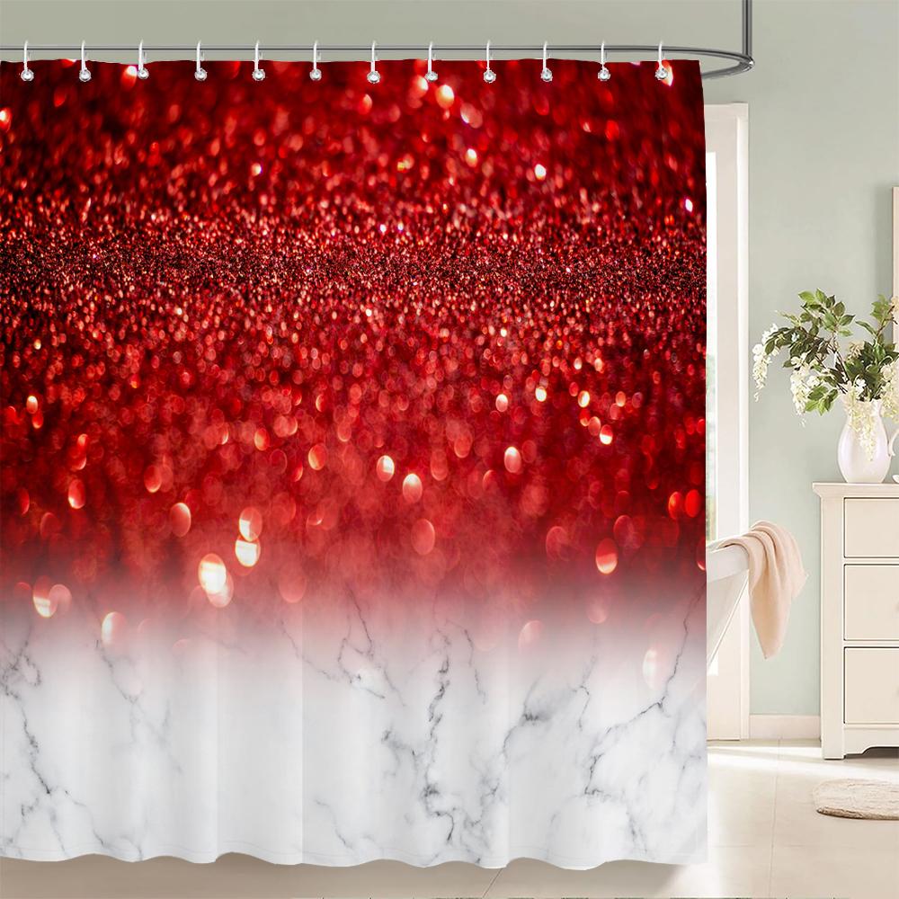 3D-utskrift Gyllene Dröm Glänsande Stjärnor Duschdraperi Med Krok Duschdraperi Polyester Vattentät Heminredning Gardiner 180X180