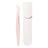 Stainless Steel False Eyelash Tweezers High Precision With Leather Case Lashes Extension Tweezer Anti-static Eyelash Curler
