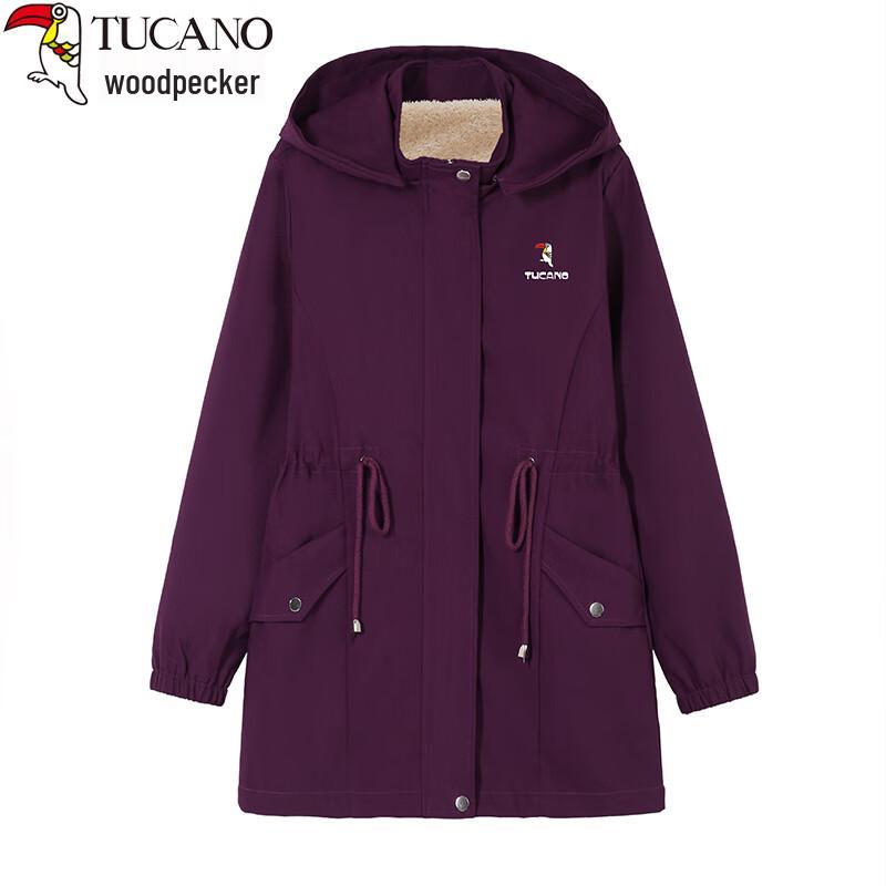 Woodpecker Women's Autumn/Winter Hooded Mid-Length Windbreaker