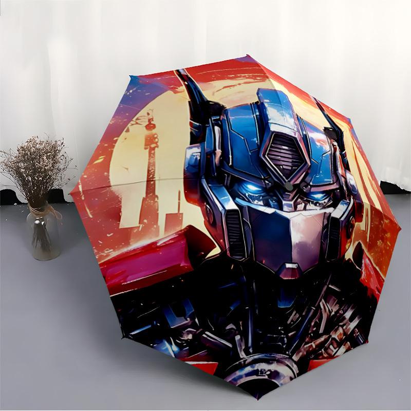 1ks Transformers, Optimus Prime Automatický skládací deštník, Odolný plast & Železo, Lehký pro venkovní denní použití 001