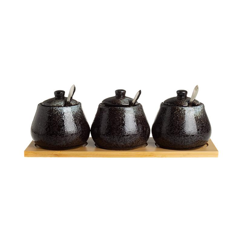 Ceramic Seasoning Jar Set Spice Jar Seasoning Bottle Salt Shaker Spice Container Seasonings Box Kitchen Organizer Storage Jar