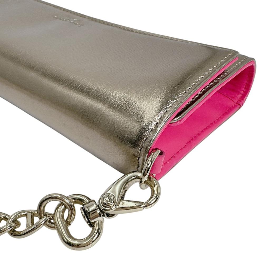 Kate Spade Trifold purse Mini bag Long Wallet purse Gold x Pink Women Used