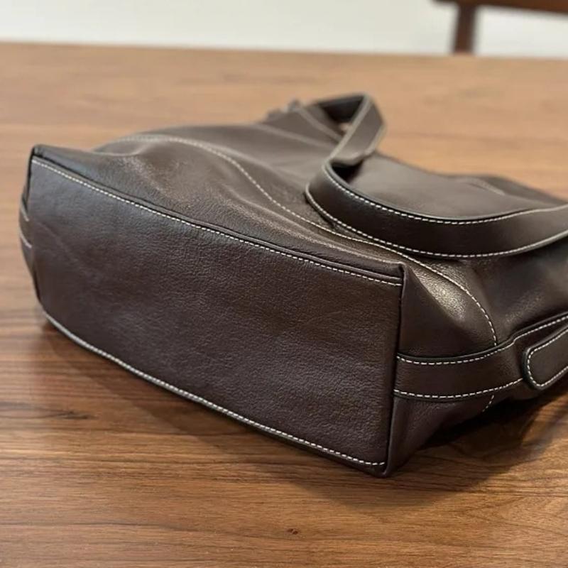 Johnature Leisure Large Capacity Soft Cowhide Women's Bag Genuine Leather Texture Versatile Shoulder Bag