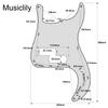 Musiclily Pro 10-Hole Precision Bass PB Pickguard for 4-String Japanese-Made Fender Precision Bass, 1 Pick, White