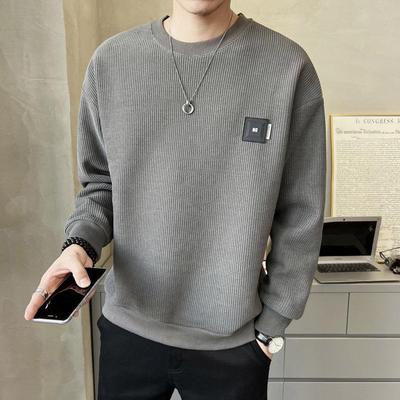 Felpa di Cotone a Maniche Lunghe con Scollo Rotondo Trend Autunno 2023 - Stile Coreano Vestibilità Rilassata da Uomo