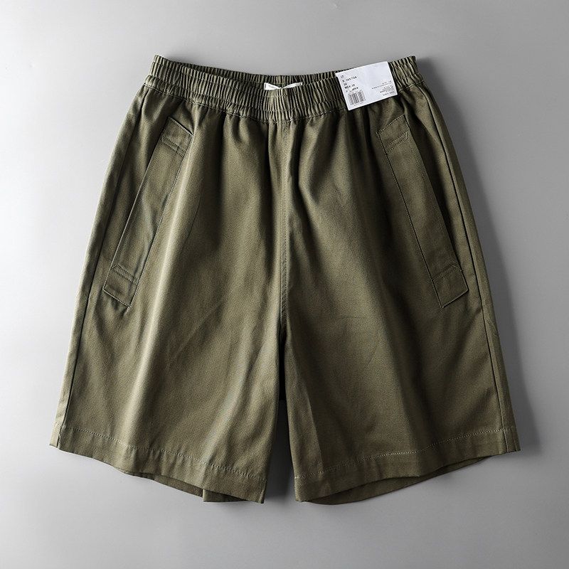 Export Export Shorts Men's Summer Elastic Waist Drawstring Fifth Pants Cut Label Tail Single Easiest for Match Bermuda Shorts Beach Pants