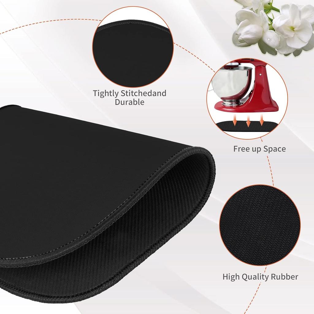 Sliding Mat for Stand Mixer,Mixer Mover Slider Mat Pad,Heat Resistant Mat For Appliance,Kitchen Aid Mixers Accessories. (Black, For 4.5-5 Qt Mixer)