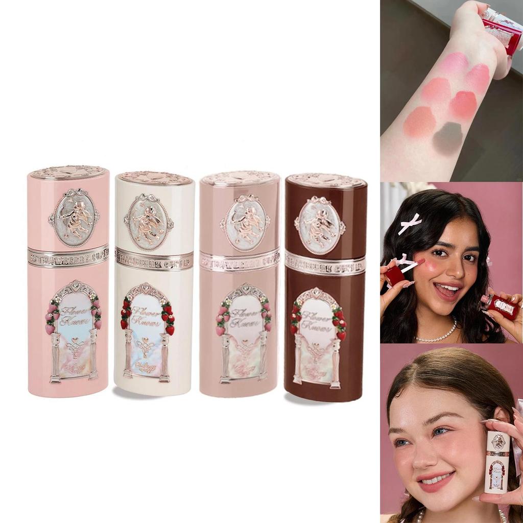 Flower Knows Strawberry Cupid Liquid Blush Long-lasting Moisturizing Easy Makeup Blush Creamy Liquid Blusher