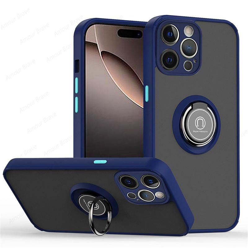 Magnetic Shockproof Case For IPhone 16 14 11 12 13 15 Pro Max Mini X XR 16Plus Ring Holder Cover For Iphone 17 Pro Max Air Cases