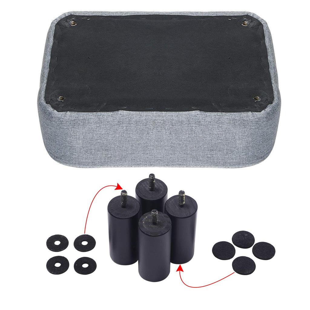 IBUYKE Ottoman Stool, Small Footstool, Rectangular Chair with Legs, Non-Slip, Square, Light Blue, RF-BD214