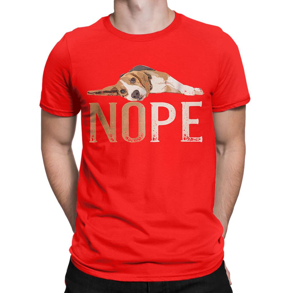 NOPE beagle Funny Graphic 100 Cotton TShirt Beagle Tops Tees For Unisex
