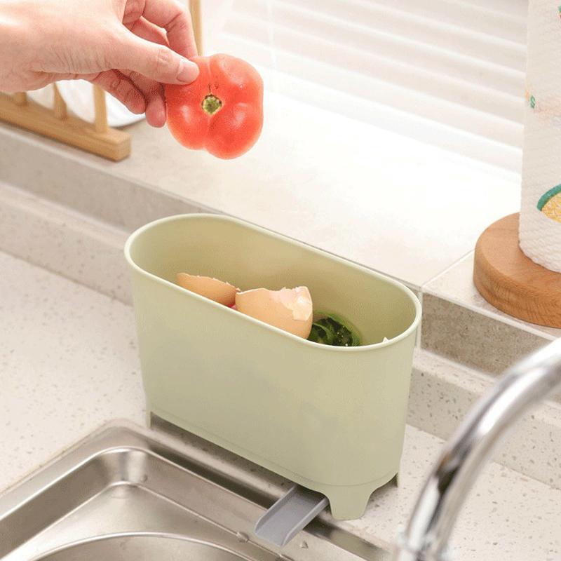 Kitchen Waste Bin Drainable Trash Can Countertop Sink Garbage Cans Home Kitchen Dry Wet Separation Rubbish Bin
