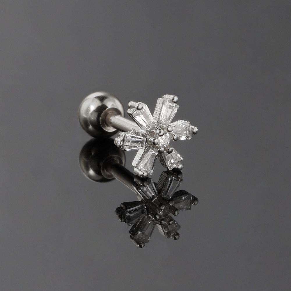 

Snowflak Zircon Earrings For Women 1PC Mini Gold Color Flower Sweet Stud Earing Girls Helix Ear Cartilage Jewelry Gifts CC061