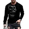 Fashion 3D Skull Print Long Sleeve T-shirts Hip Hop Trend Harajuku Men's T Shirt Casual O-neck Loose Tops Vintage Clothes