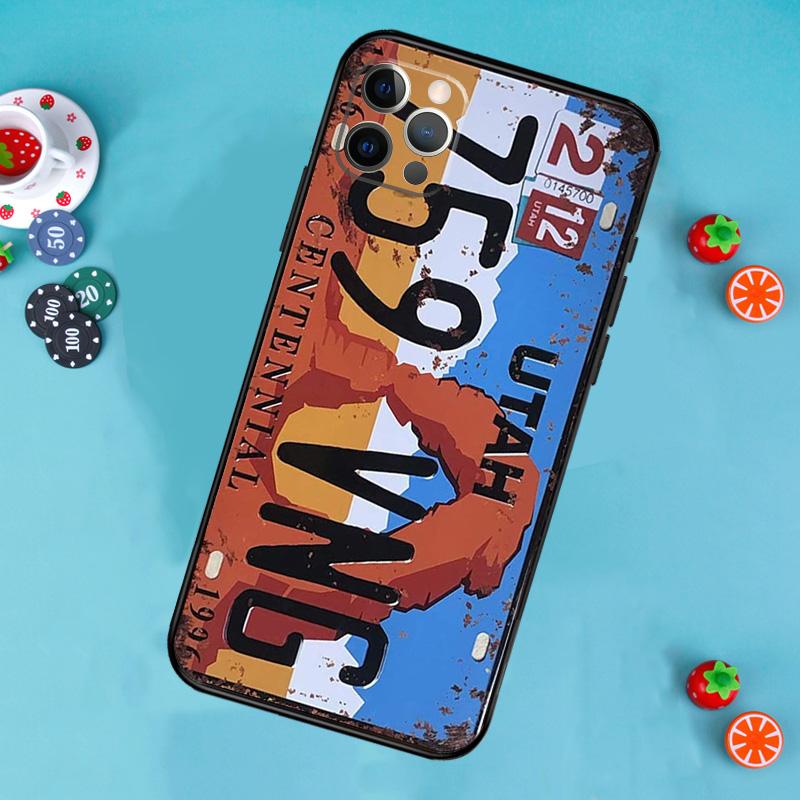 Retro Vintage License Phone Case For iPhone 17 Air 16 15 14 13 12 11 Pro Max 12 13 Mini 15 16 Plus 16e Cover Funda