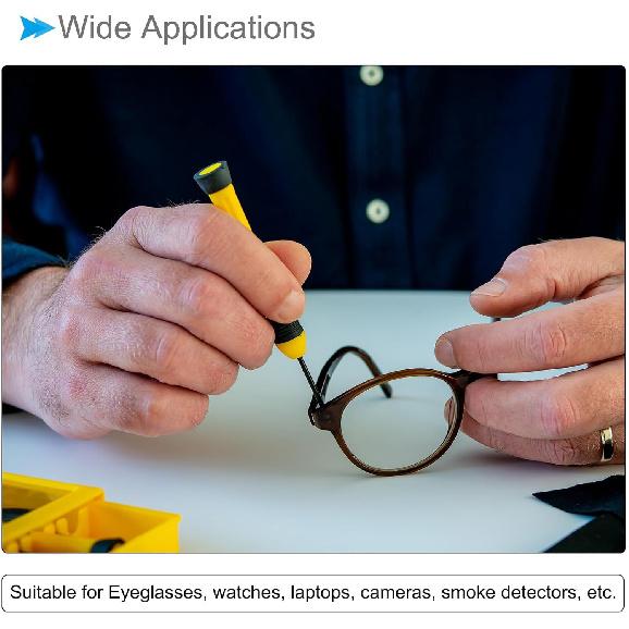 Tiny Slotted Screwdriver, 2mm Size 80mm Length, S2 Steel Flat Screw Driver with Non-Slip Handle - (Applications: for Eyeglasses Watches Electronics