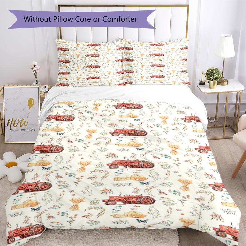 3pcs Truck Bedding Set Duvet Cover Closure Includes 1 Duvet Cover & 2 Pillowcases, Soft and Comfortable for All Seasons.