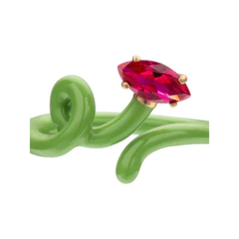 Fashion Fashion Simple Opening Niche Design Candy Color Hand Painted Enamel Drip Glazed Brass 18K Golden Index Finger Ring