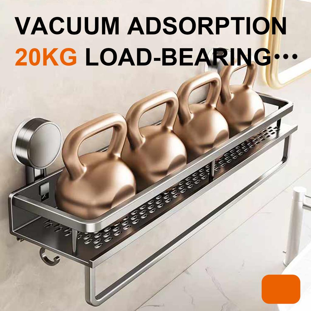 Bathroom Rack Bathroom Shelf Toilet Space Aluminum No Drill Hanging Rack Bathroom Organizer Hang On The Wall Suction Cup