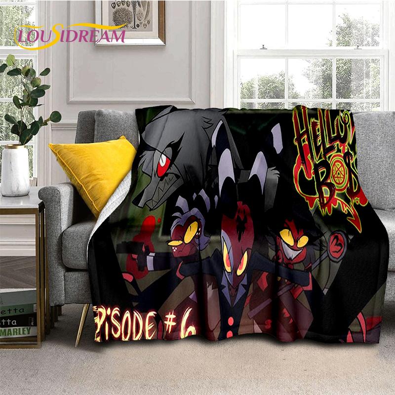2025 H-Helluva Boss Blitzo Cartoon Soft Blanket,Soft Throw Blanket for Home Bedroom Bed Sofa Picnic Travel Cover Child Gift
