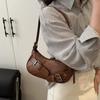 Y2K Vintage PU Leather Women Shoulder Bag Small Crossbody Bag Fashion Ladies Underarm Bag Clutch Purse and Handbag CLE