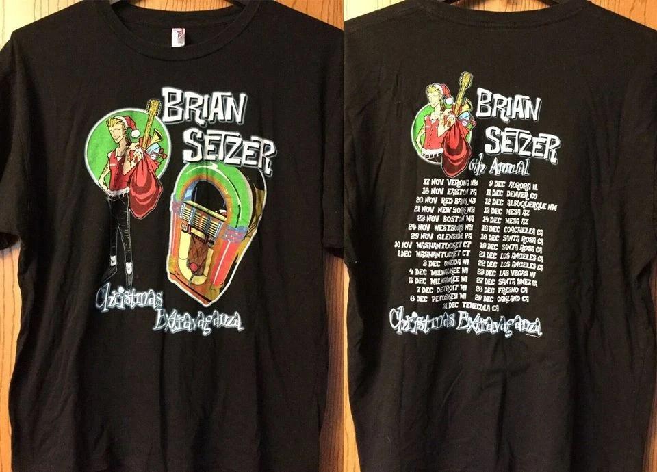 Vtg Brian Setzer Christmas Extravaganza Tour 2007 Double sided T-Shirt M