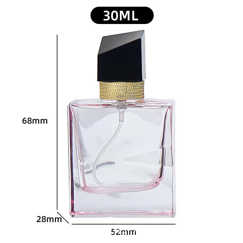 30ml Square Glass Crimp-Top Perfume Bottle with Spray Nozzle