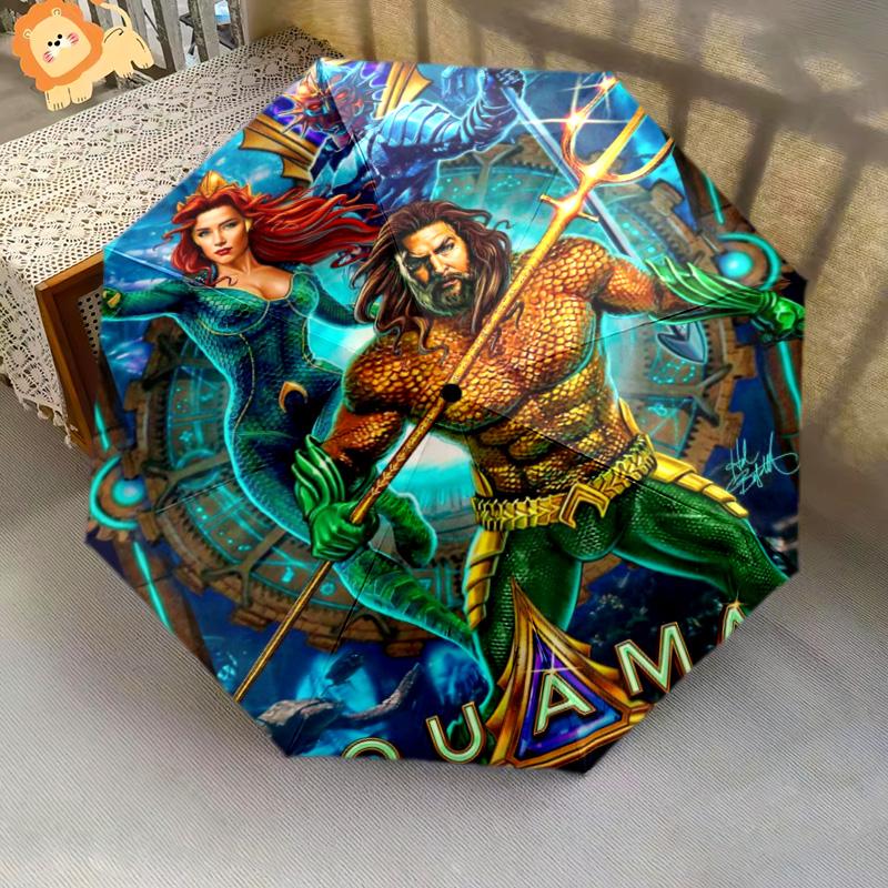 Aquaman Ocean Folding Umbrella Umbrella 8 Paraphenoid Bones Outdoor Light Printing