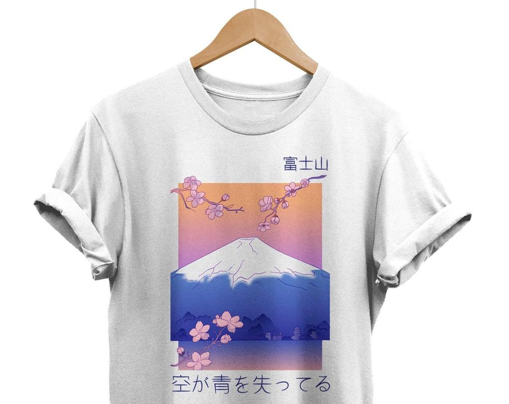 Mount Fuji T-Shirt, Japanese Graphic Tee, Streetwear