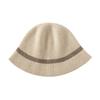 New Autumn and Winter Fashion Cashmere Knitted Bucket Hat Women's Thin Simple Retro Striped Warm Basin Hat