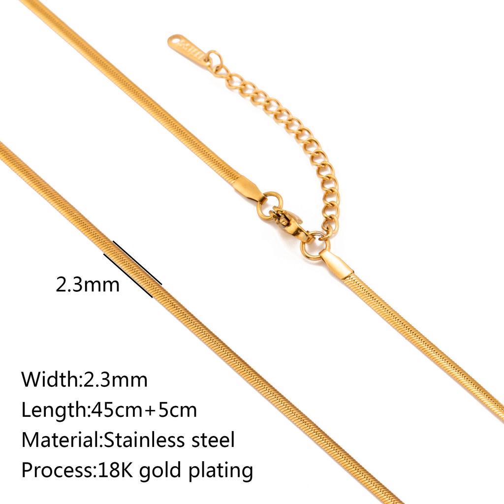 5Pcs/Lot Stainless Steel Bead Rope Link/Cuban/Paperclip Links Snake Chain Necklace Diy Women Jewelry 18K Gold Color Neck Chains