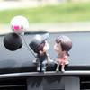 2Pcs/Set Car Decoration Cute Cartoon Couple Dashboard Doll Balloon Ornament Auto Interior Accessories for Girls Newlyweds Gift