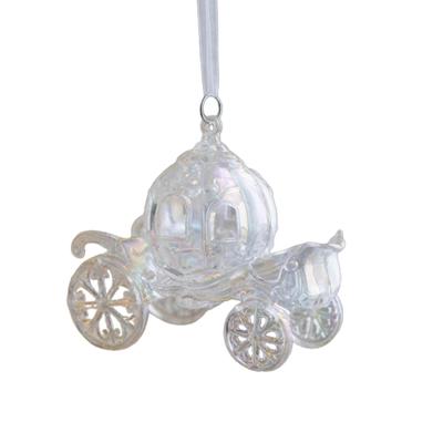 Christmas Decoration Cute 3D Carriage Ballet Girl Butterfly Elk Bell Charms Transparent Colorful Acrylic Pendant Christmas Tree Hanging Ornaments