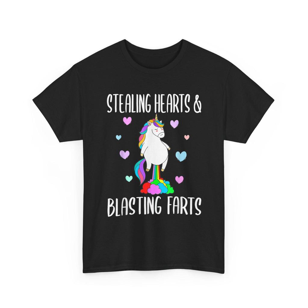 Stealing Hearts Blasting Farts Unicorn Shirt Funny Meme Cute Unicorn Graphic Tee