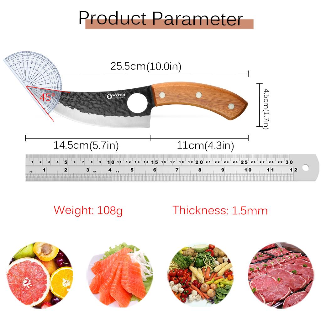 Professional Kitchen Knife Forged Butcher Knife Wooden Handle Stainless Steel Boning Knife Cutter Full Tang with Cover