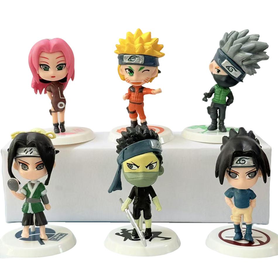 6-12pcs/set Anime Figure Naruto Shippuden Hinata Sasuke Itachi Kakashi Gaara Action Figure Q Version PVC Figures Toys Gift