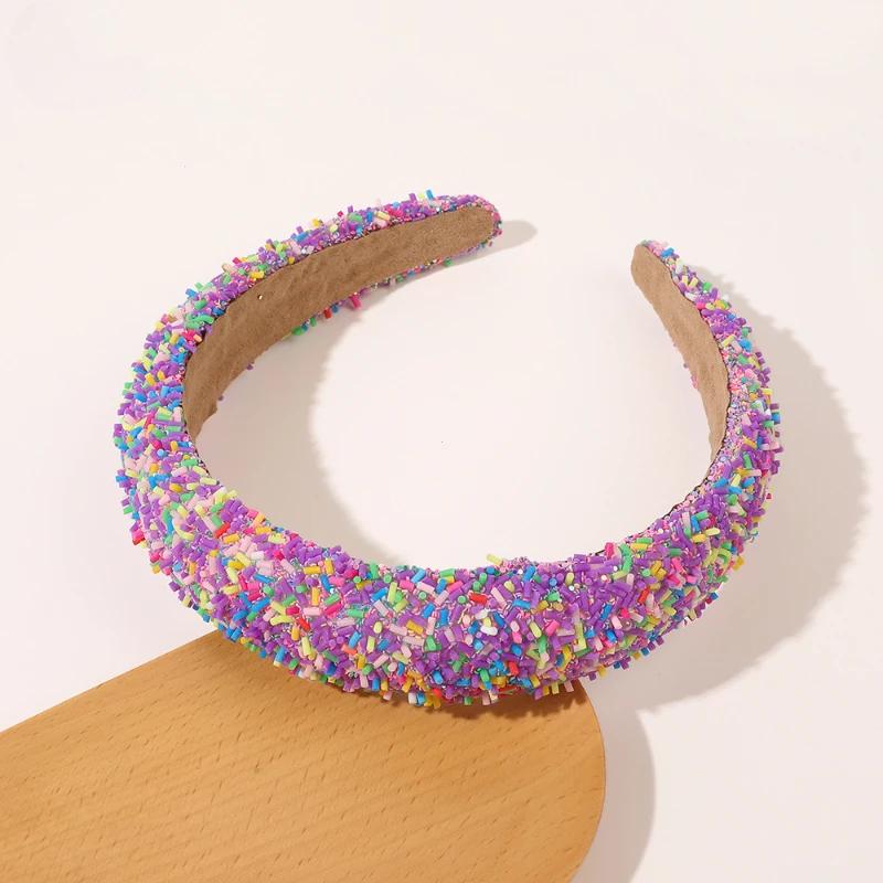 Colorful Candy Acrylic Headbands for Women Sweet Girl Birthday Gift Rainbow Candy Cream Color Hairbands Birthday Cake Headwears