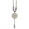 Fashion Ceramics Beads Pendant Necklace Ethnic Long Chain Jewelry Gift for Women