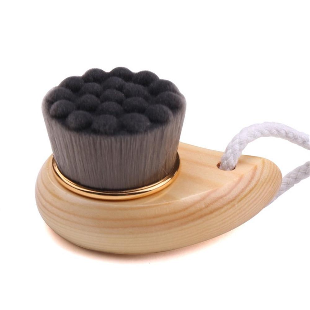1pc Wooden Handle Face Cleansing Brush Facial Brush Face Wash Cleaner Massage Exfoliator Cleaning Tool Skin Care Beauty Tools