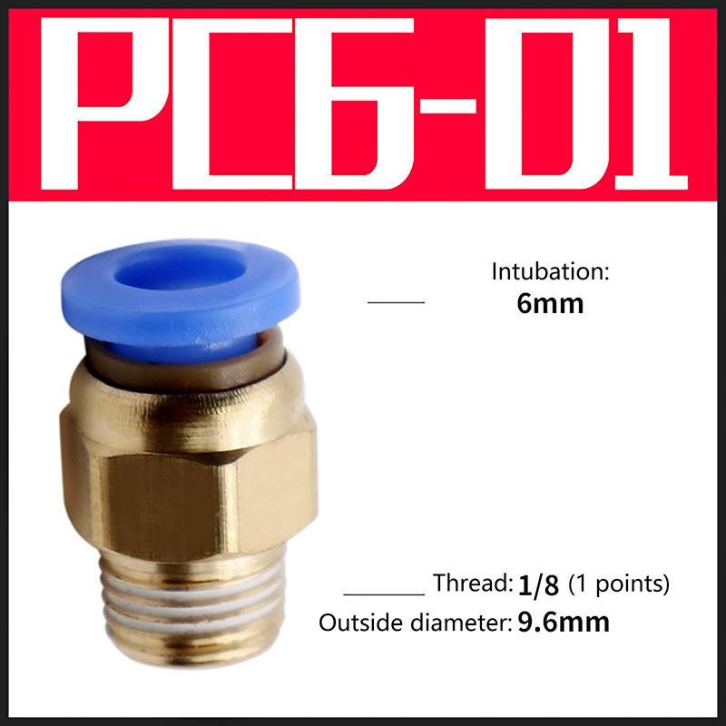 1Pc Pneumatic Air Connector Fitting Pc 4/6/8/10/12/14/16Mm Thread 1/4" 1/8" 3/8" 1/2" 3/4"Hose Fittings Pipe Quick Connectors